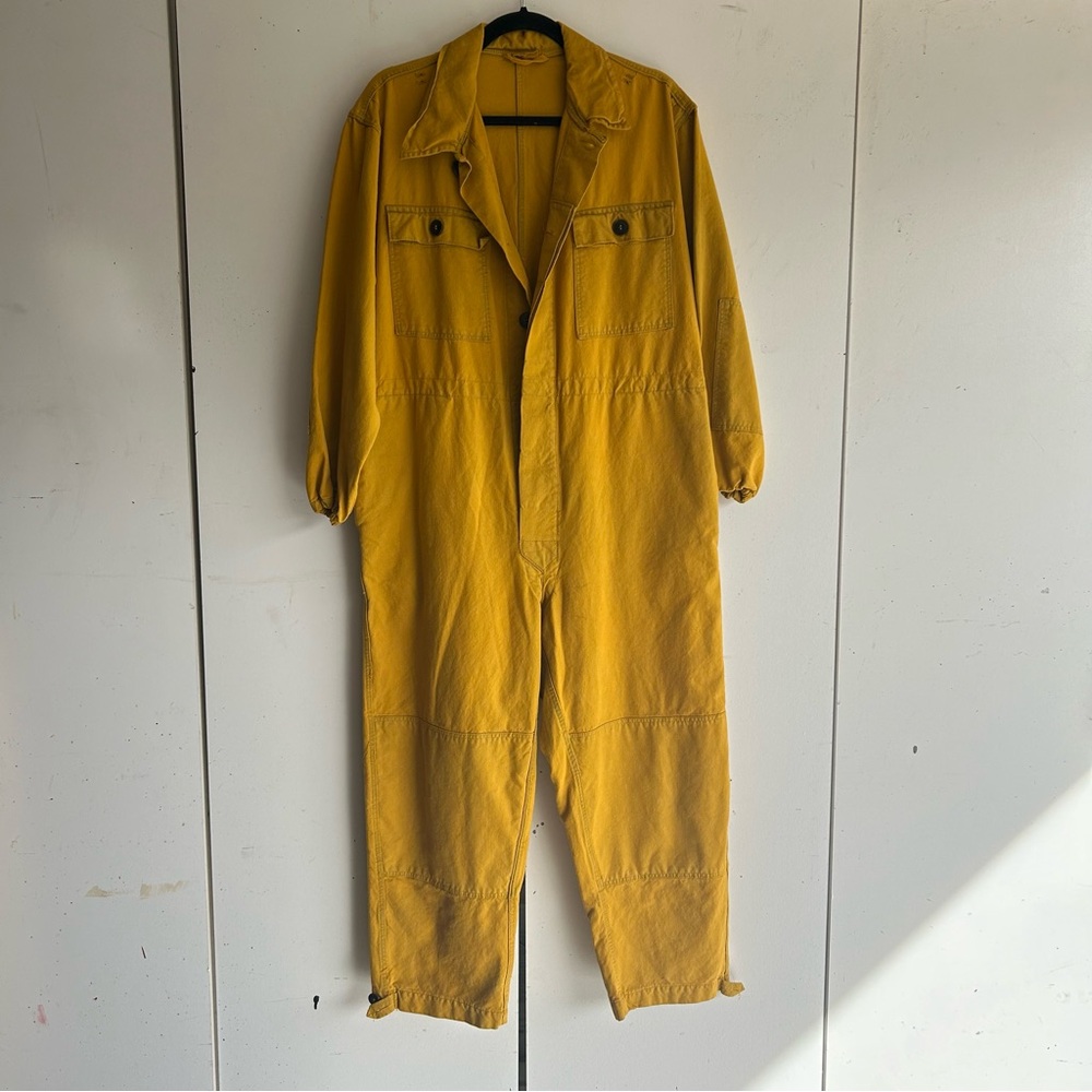 Vintage Intentionally Blank overdyed yellow jumpsuit ONE SIZE